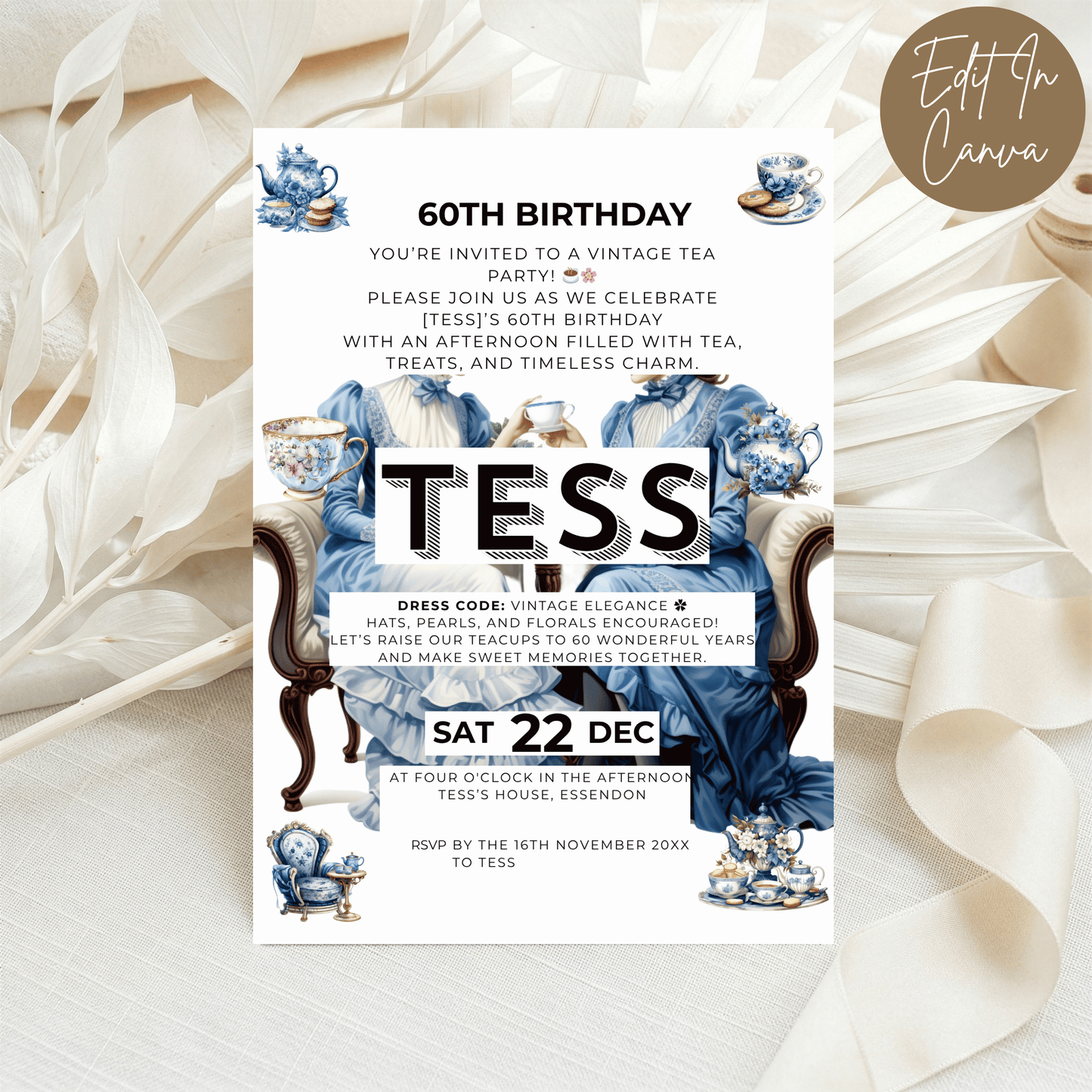 60th Birthday Invitation Female