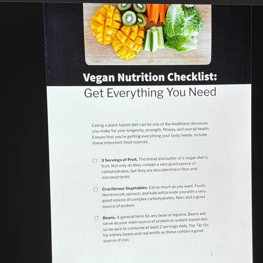 Vegan Nutrition Checklist Everything You Need