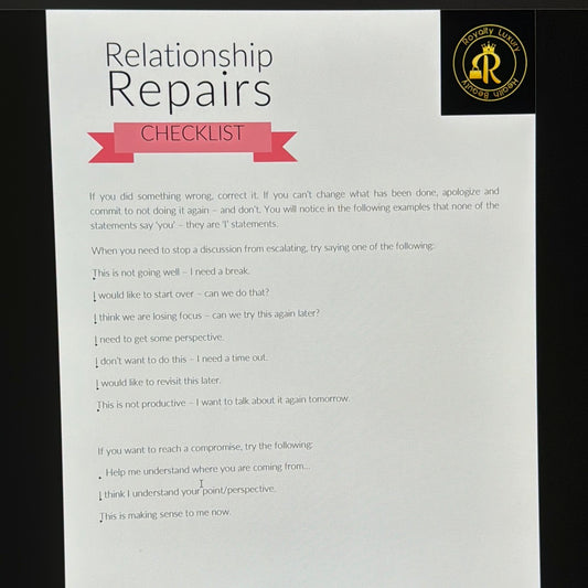 Relationship Repairs Checklist