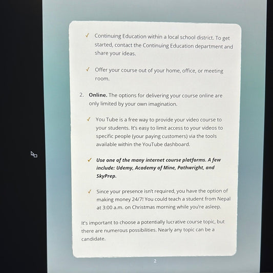 Income Boost Blueprint Design and Teach A Course