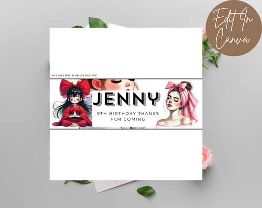 9th Birthday Chocolate Bar Wrapper Female