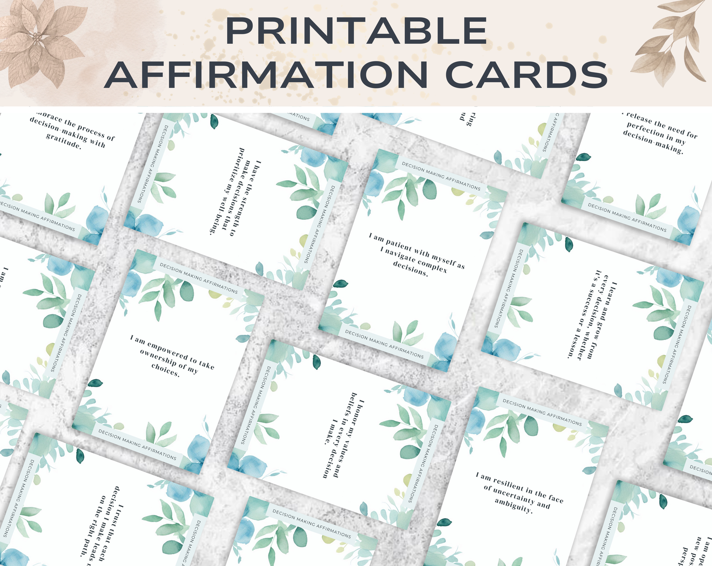 30 Decision Making Affirmation Cards