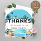 Pool Party Thank You Tags