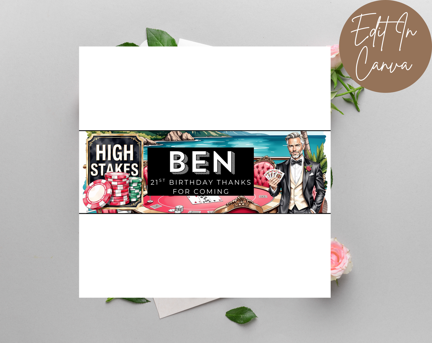 21st Birthday Chocolate Bar Wrapper Male