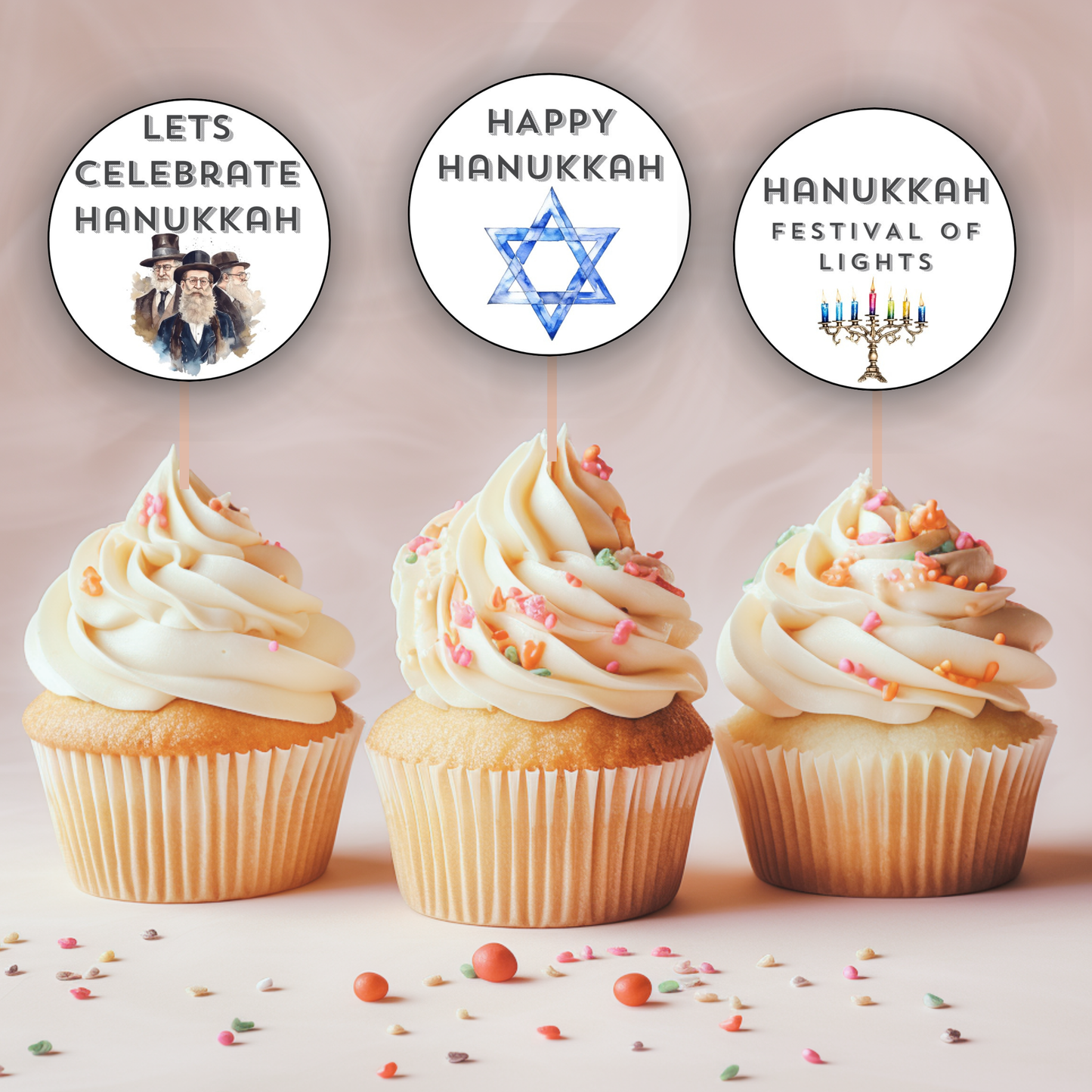 Hanukkah Cupcake Toppers