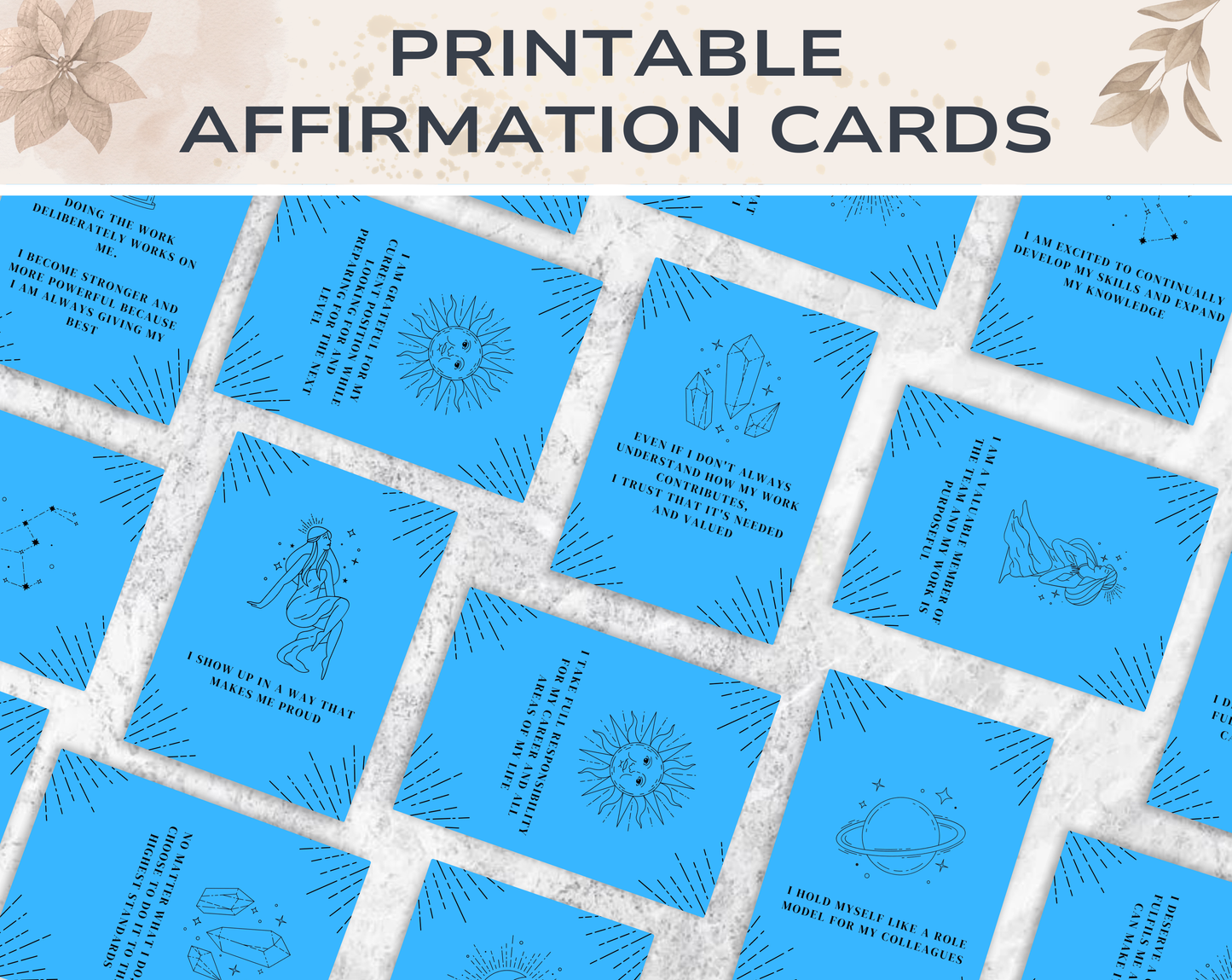 20 Confident Career Affirmation Cards