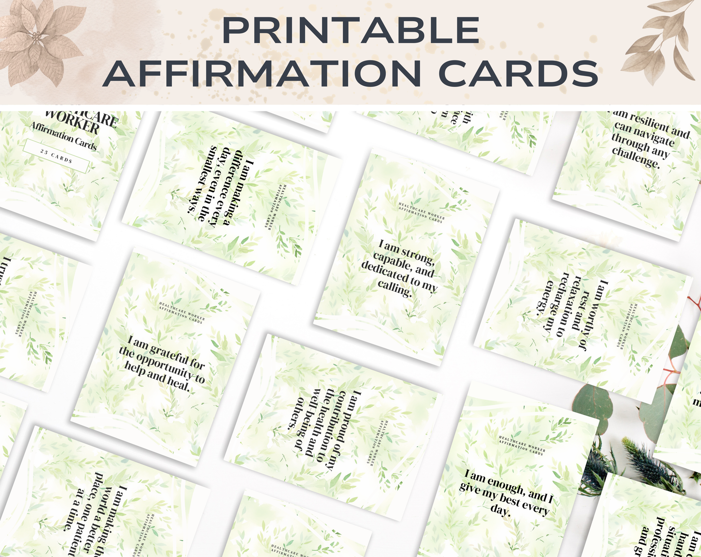 25 Healthcare Worker Affirmation Cards