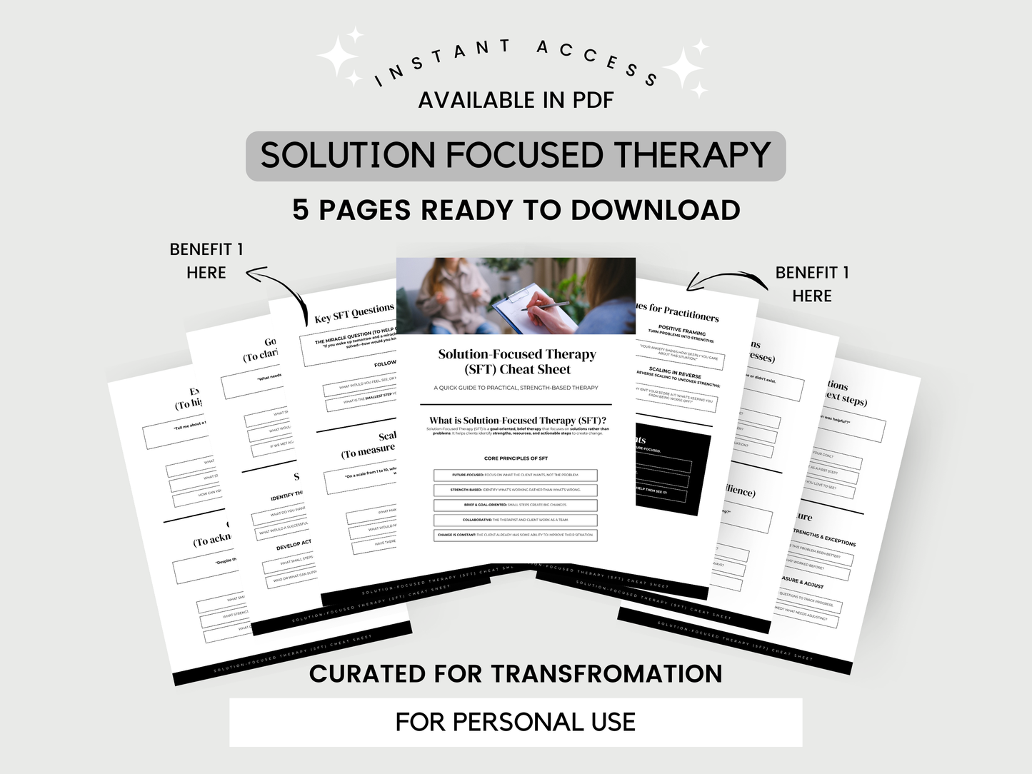 Solution Focused Therapy Cheat Sheet