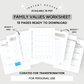 Family Values Worksheet