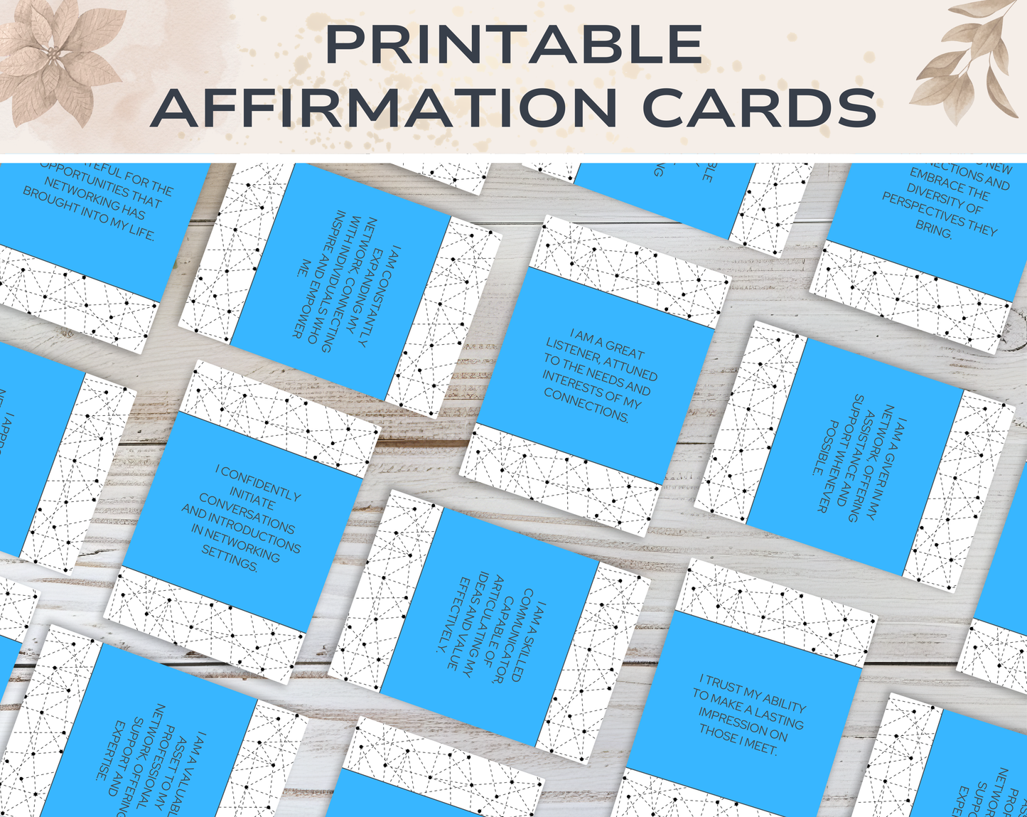 30 Networking Affirmation Cards