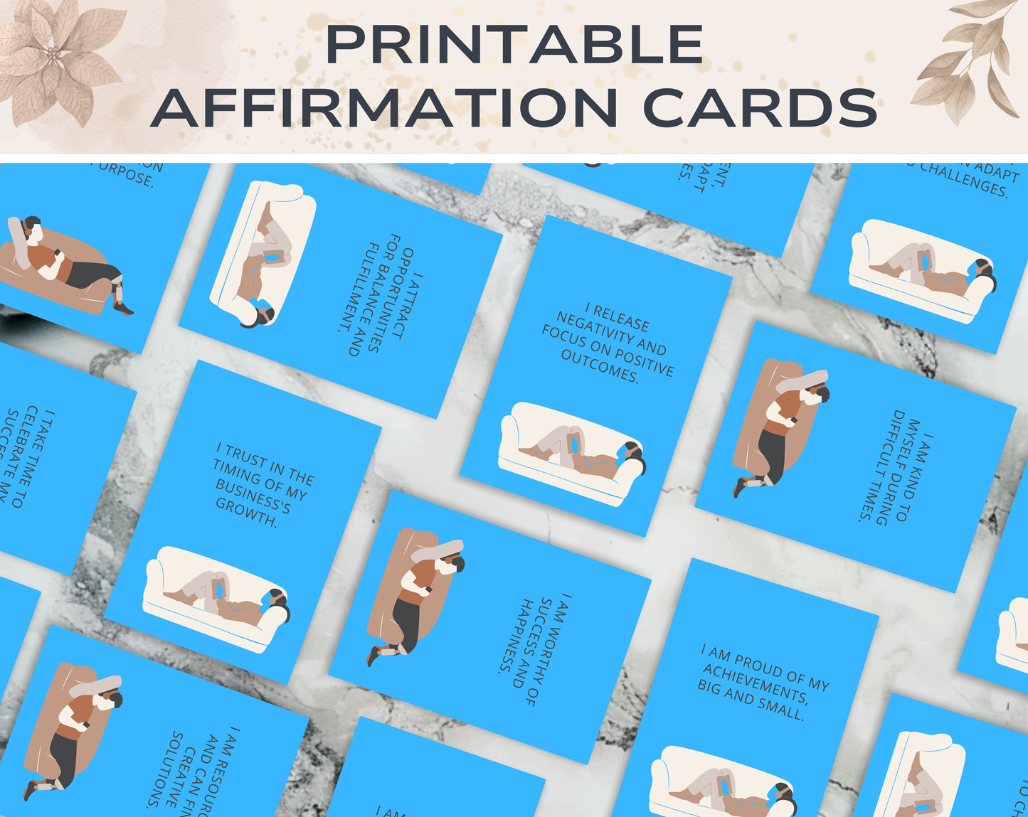 30 Business Burnout Affirmation Cards