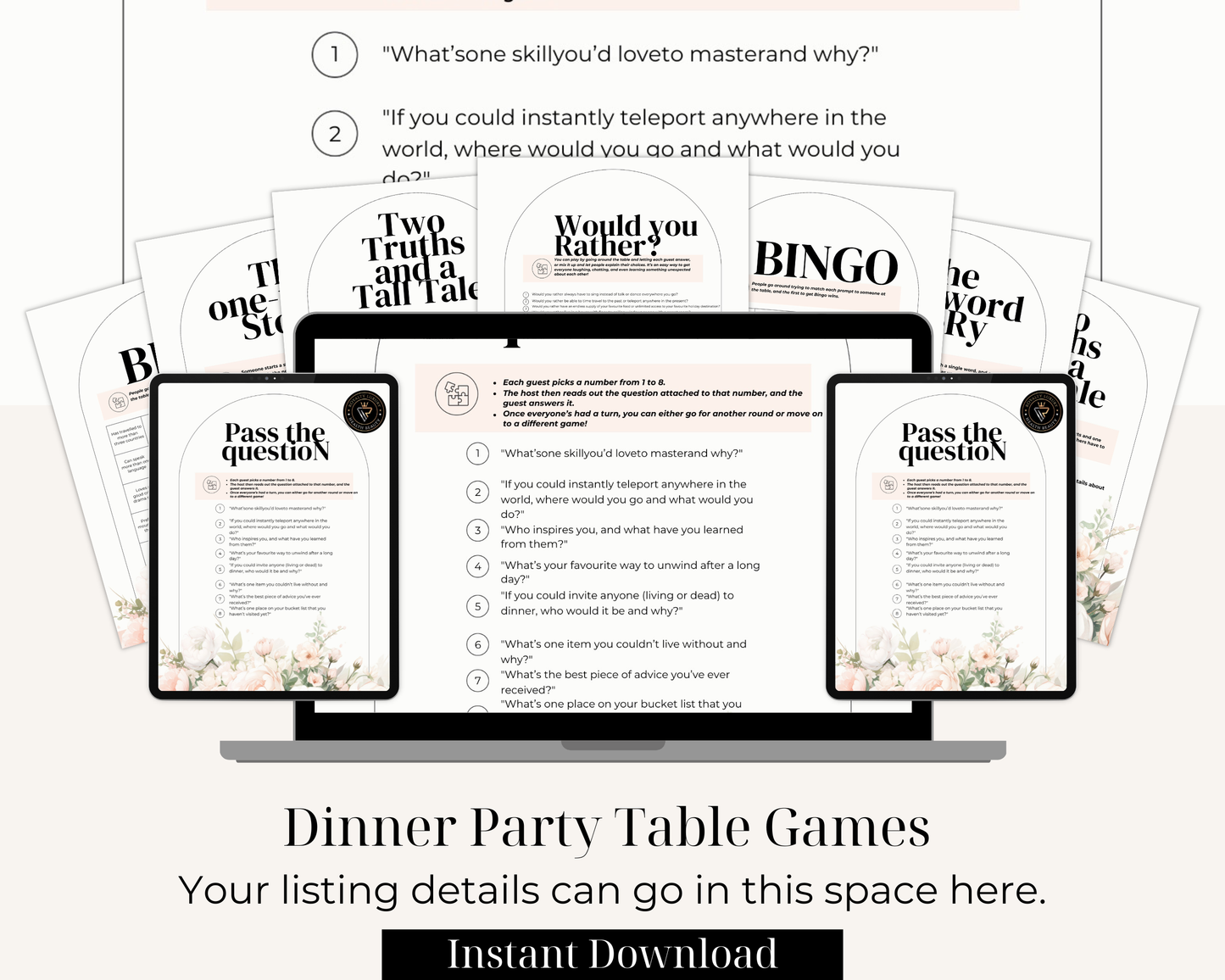Dinner Party Table Games