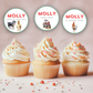 3rd Birthday Cupcake Toppers Girl