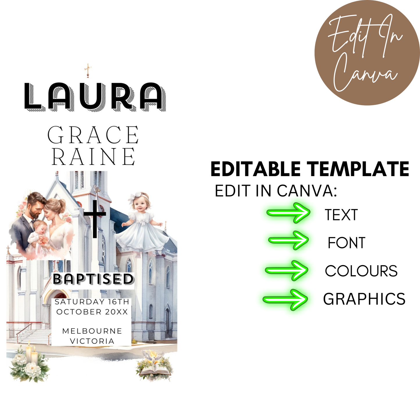Baptism Candles Female