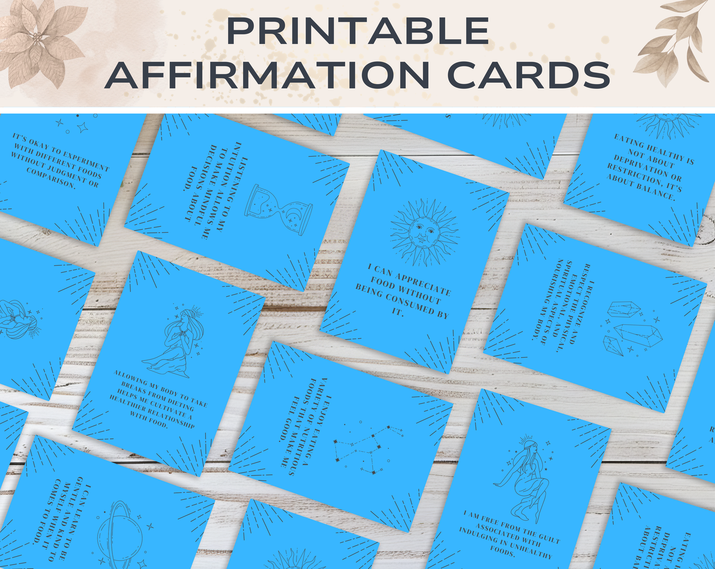 30 Mindful Eating Affirmation Cards