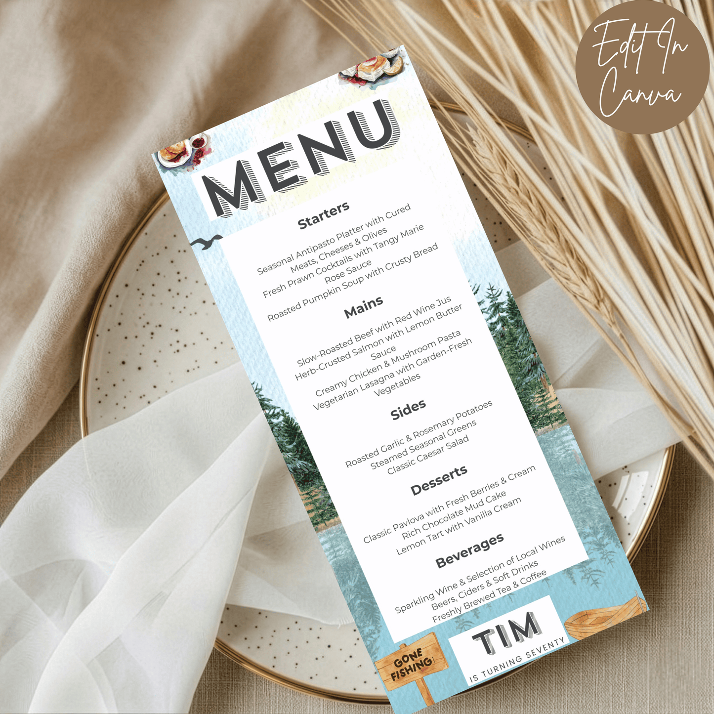 70th Birthday Menu