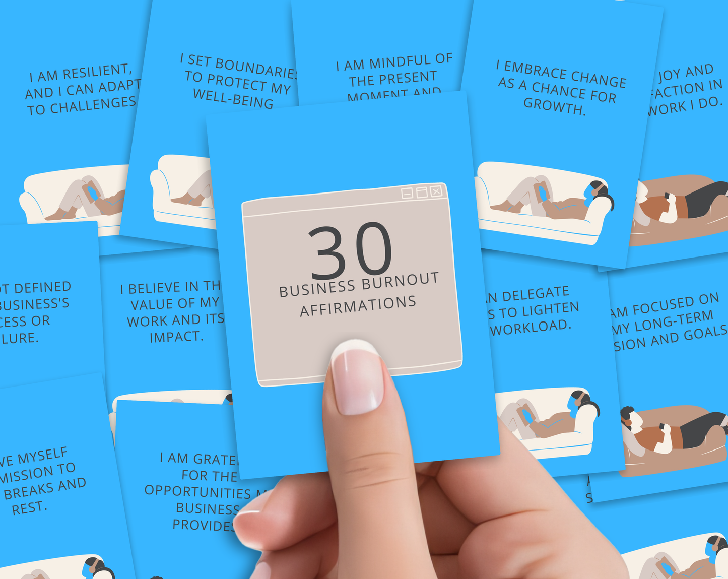 30 Business Burnout Affirmation Cards