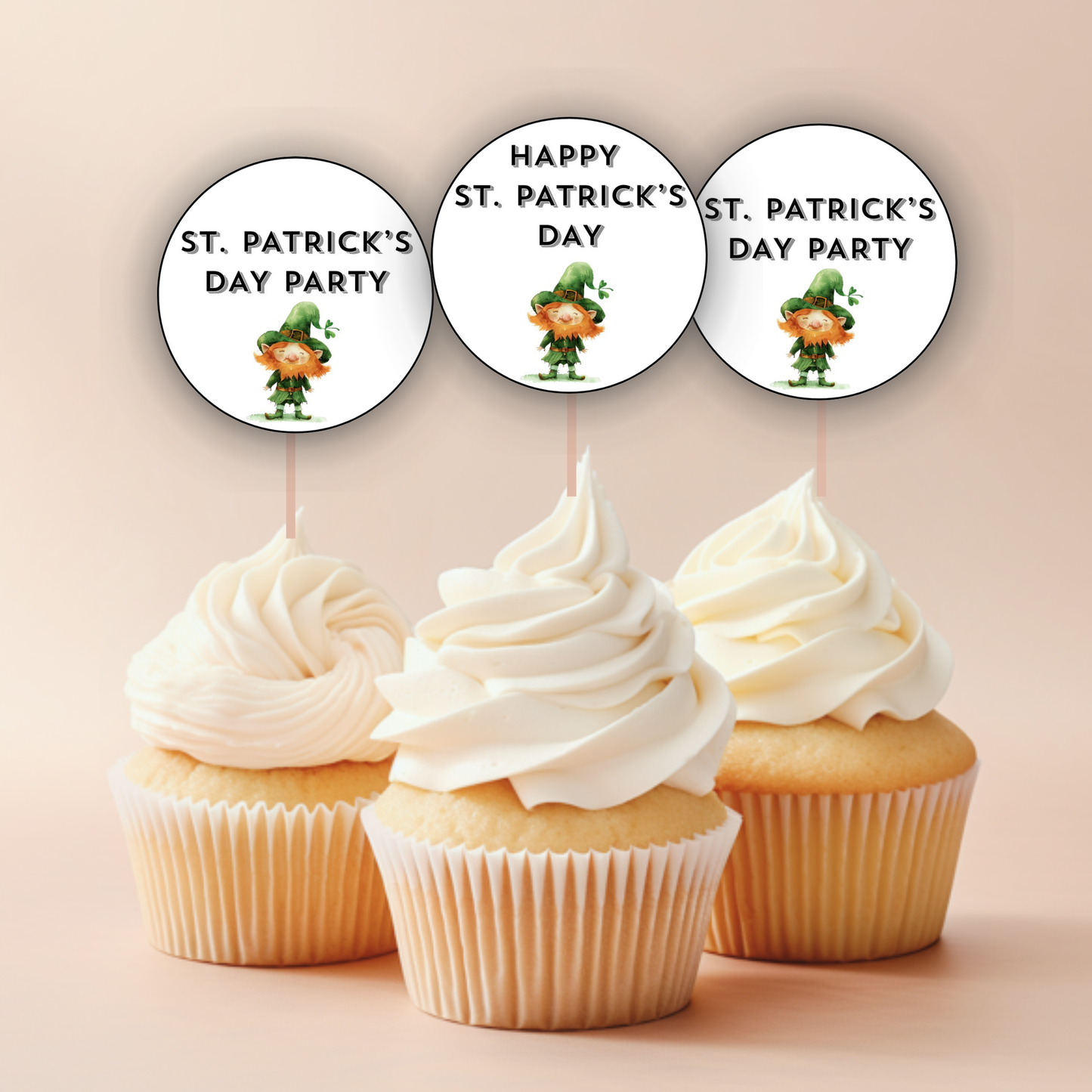 St Patrick's Day Cupcake Toppers