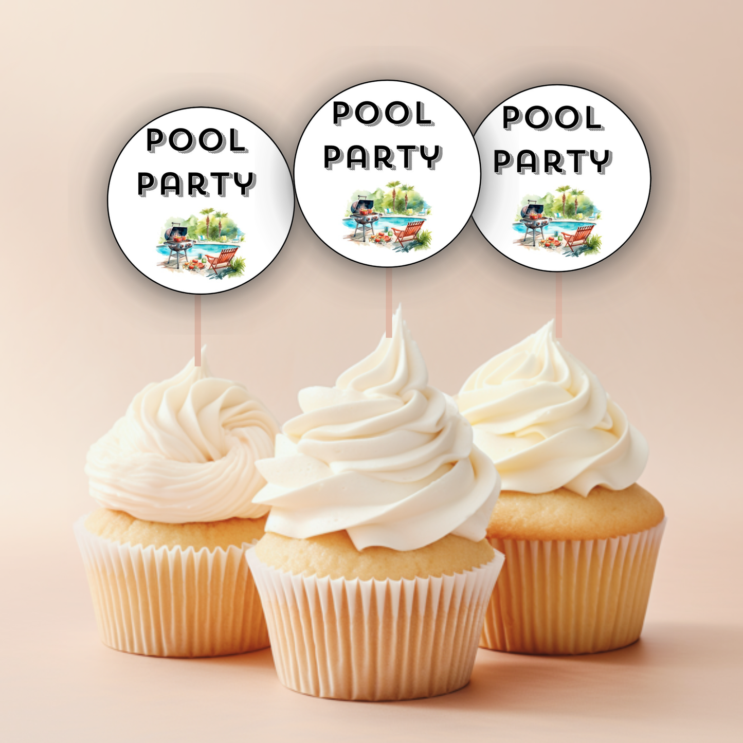 Pool Party Cupcake Topper