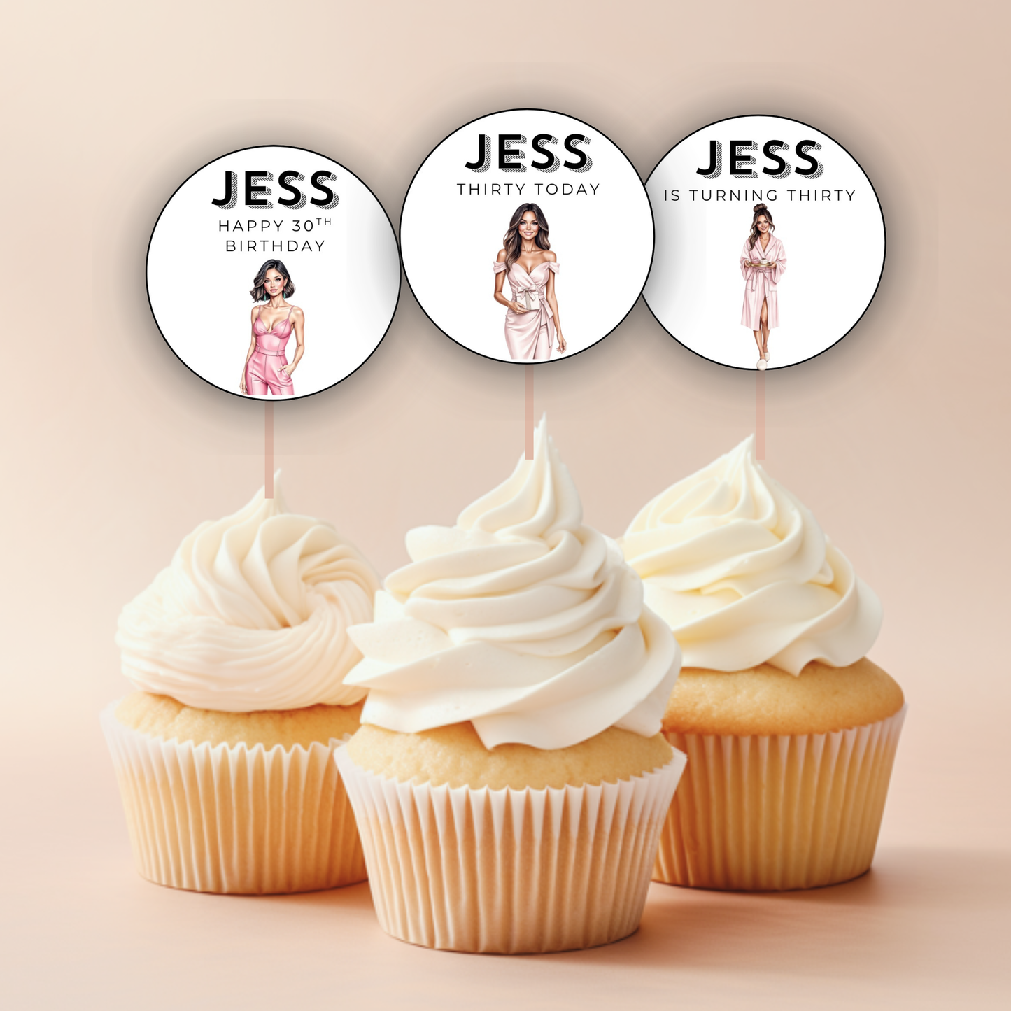 30th Birthday Cupcake Toppers Woman
