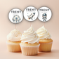 6th Birthday Party Cupcake Toppers Boy