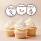 6th Birthday Party Cupcake Toppers Girl