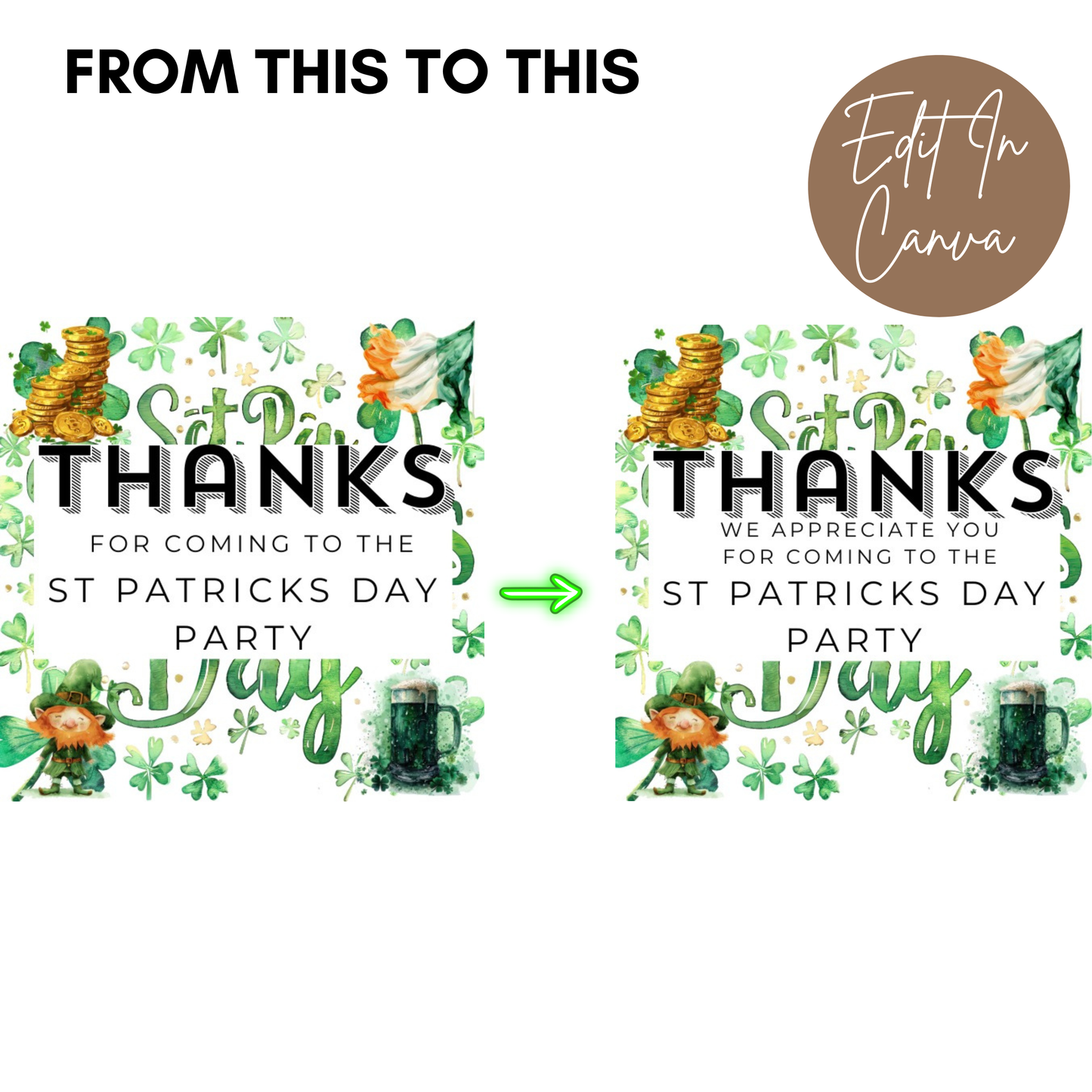 Saint Patrick's Day Thank You Tag