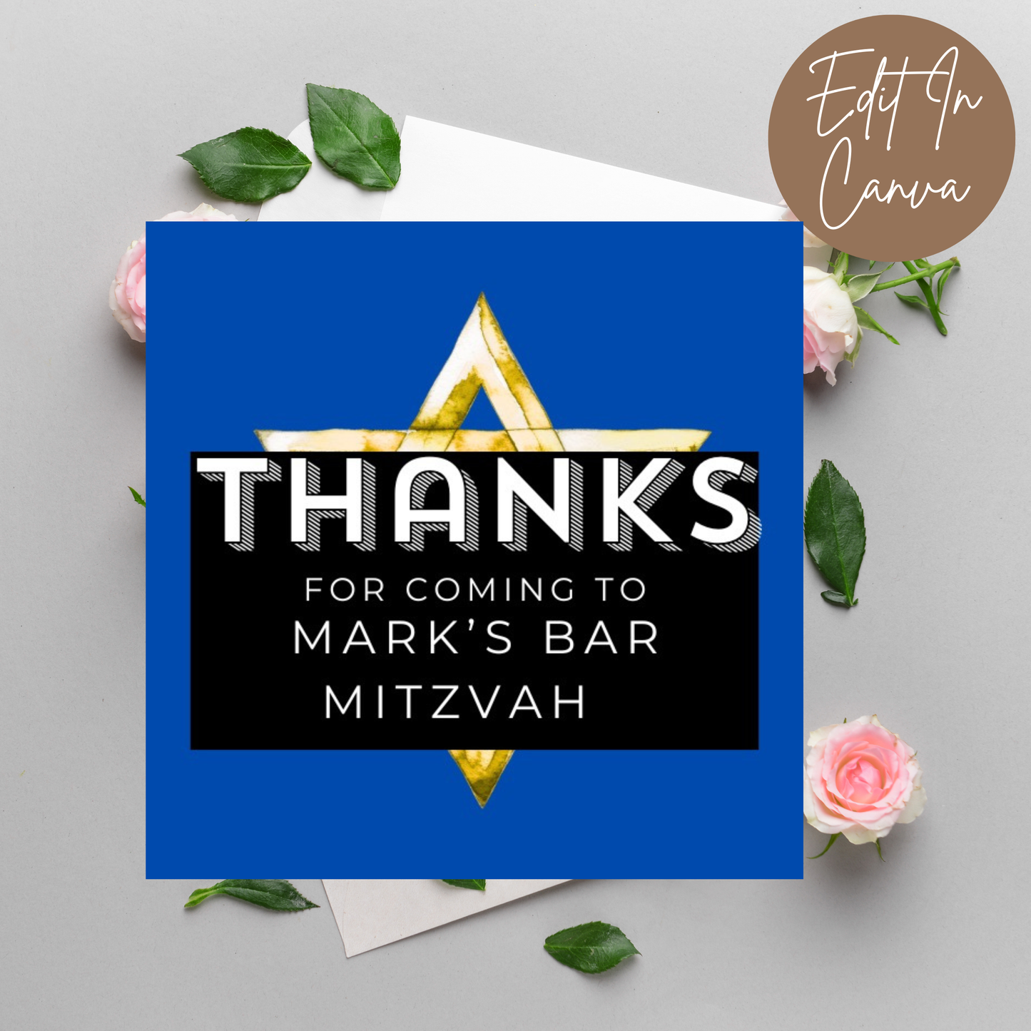 Bar Mitzvah Thank You Tag