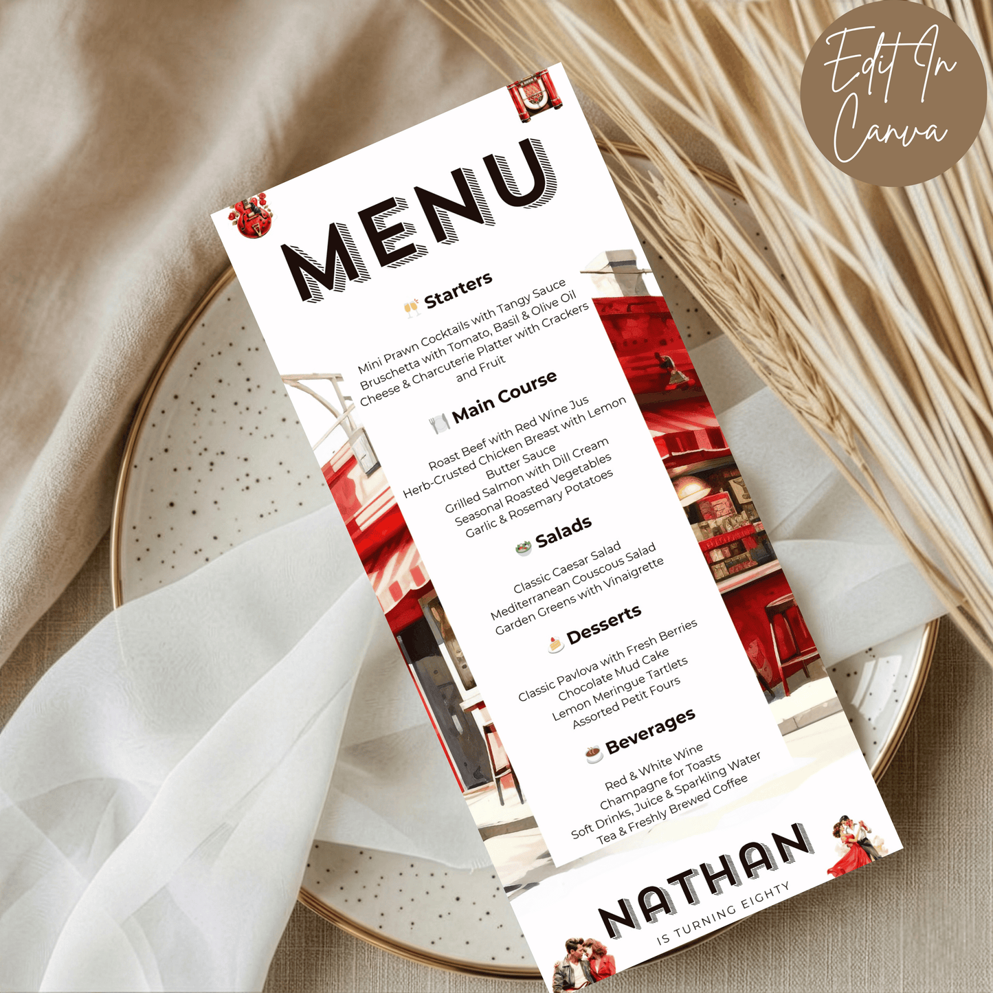 80th Birthday Menu