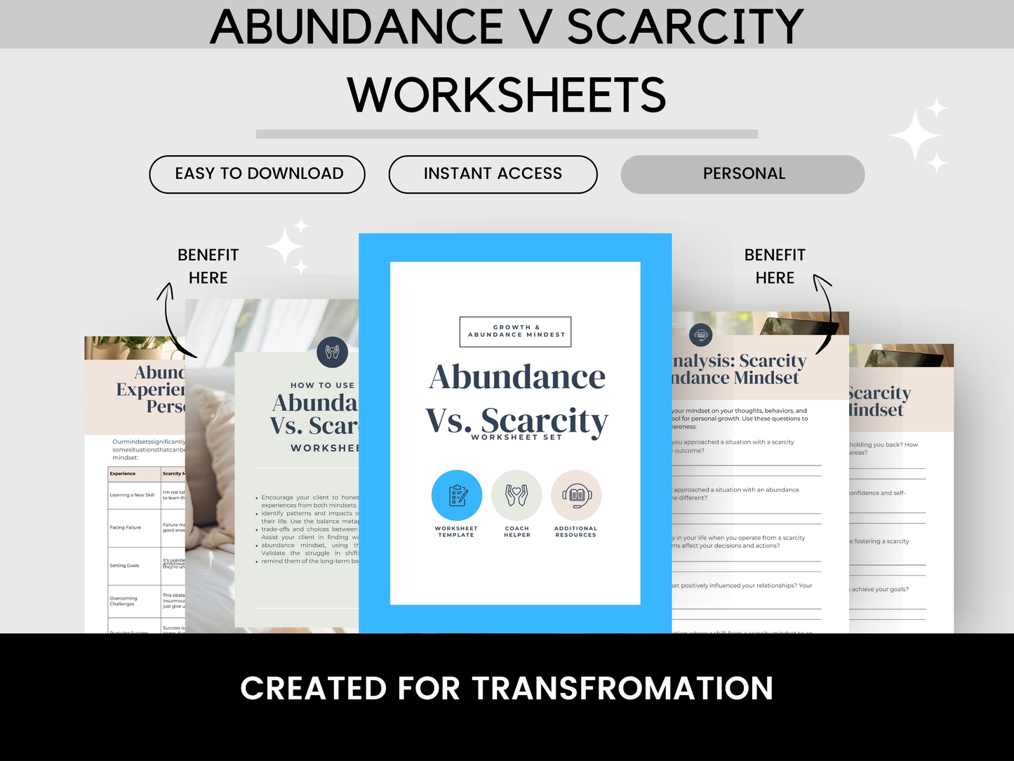 Abundance V Scarcity Worksheets