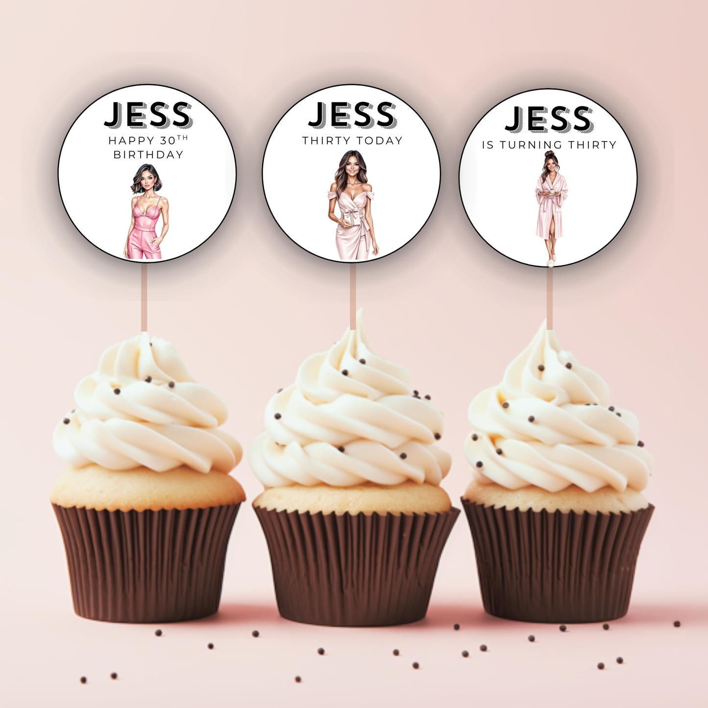 30th Birthday Cupcake Toppers Woman