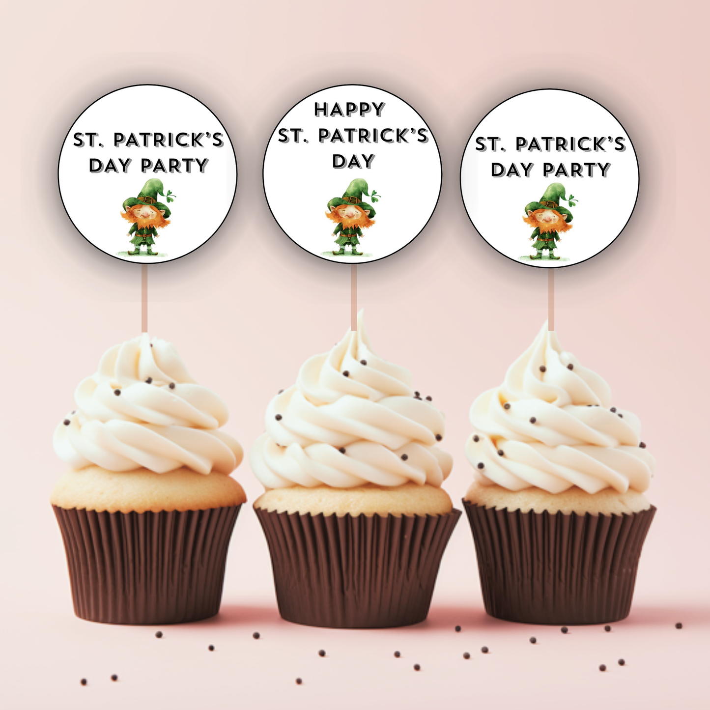 St Patrick's Day Cupcake Toppers