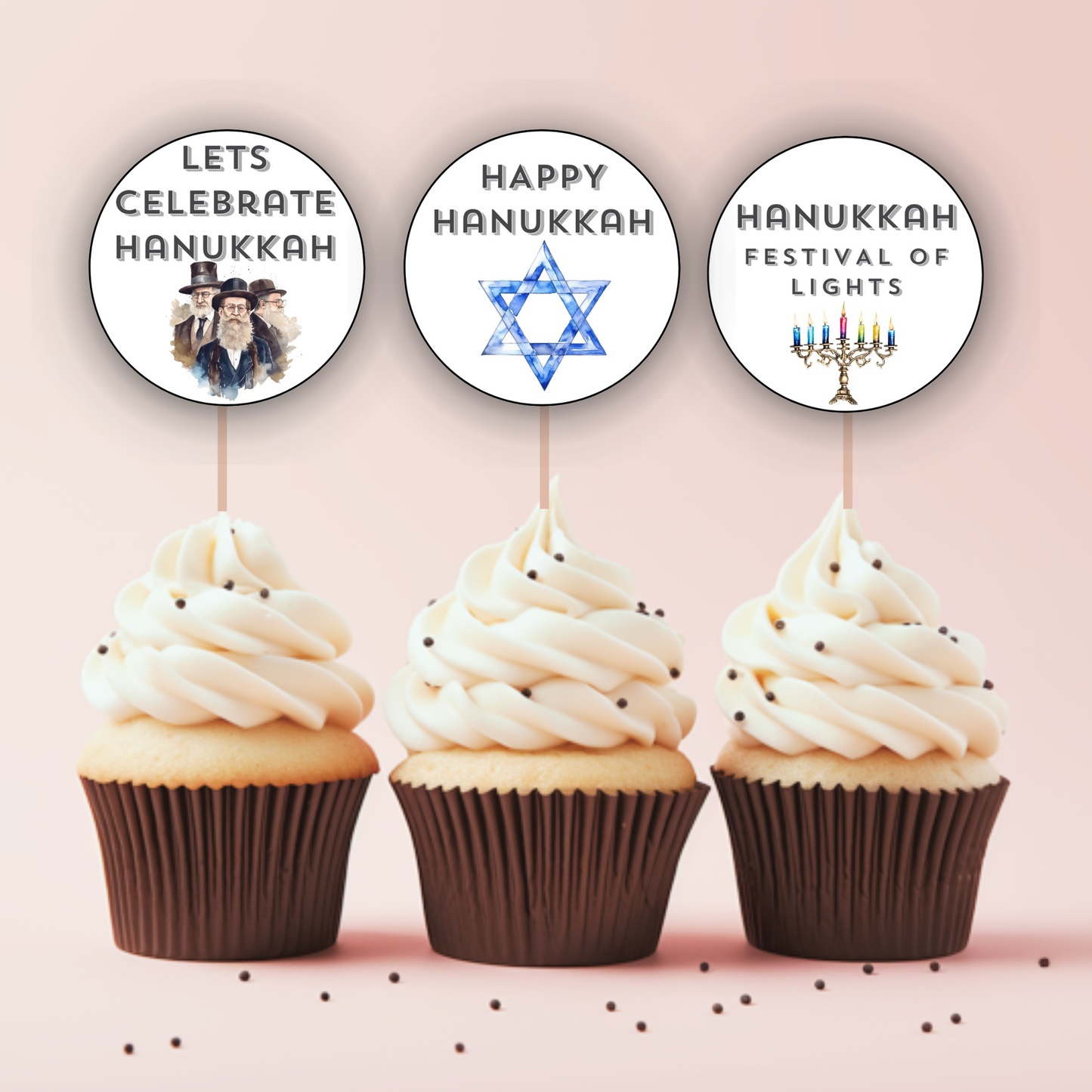 Hanukkah Cupcake Toppers