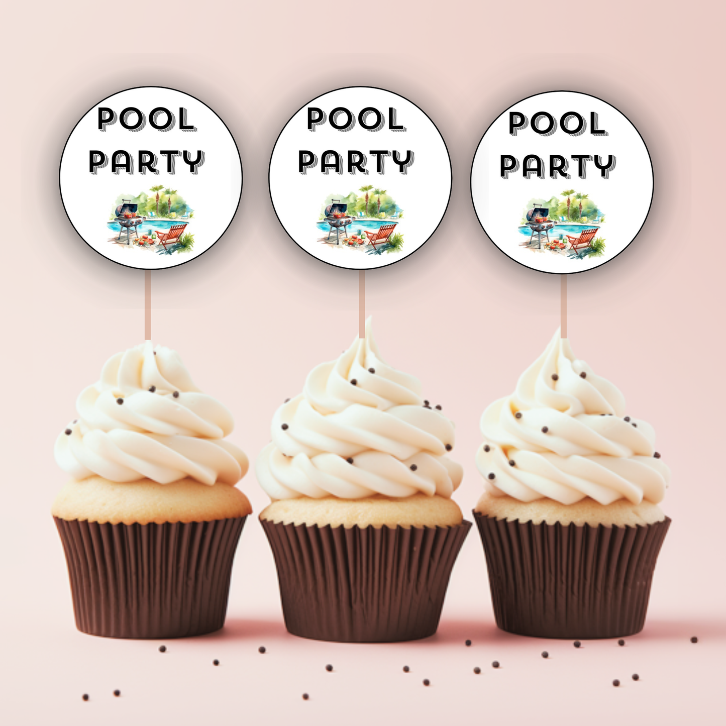Pool Party Cupcake Topper