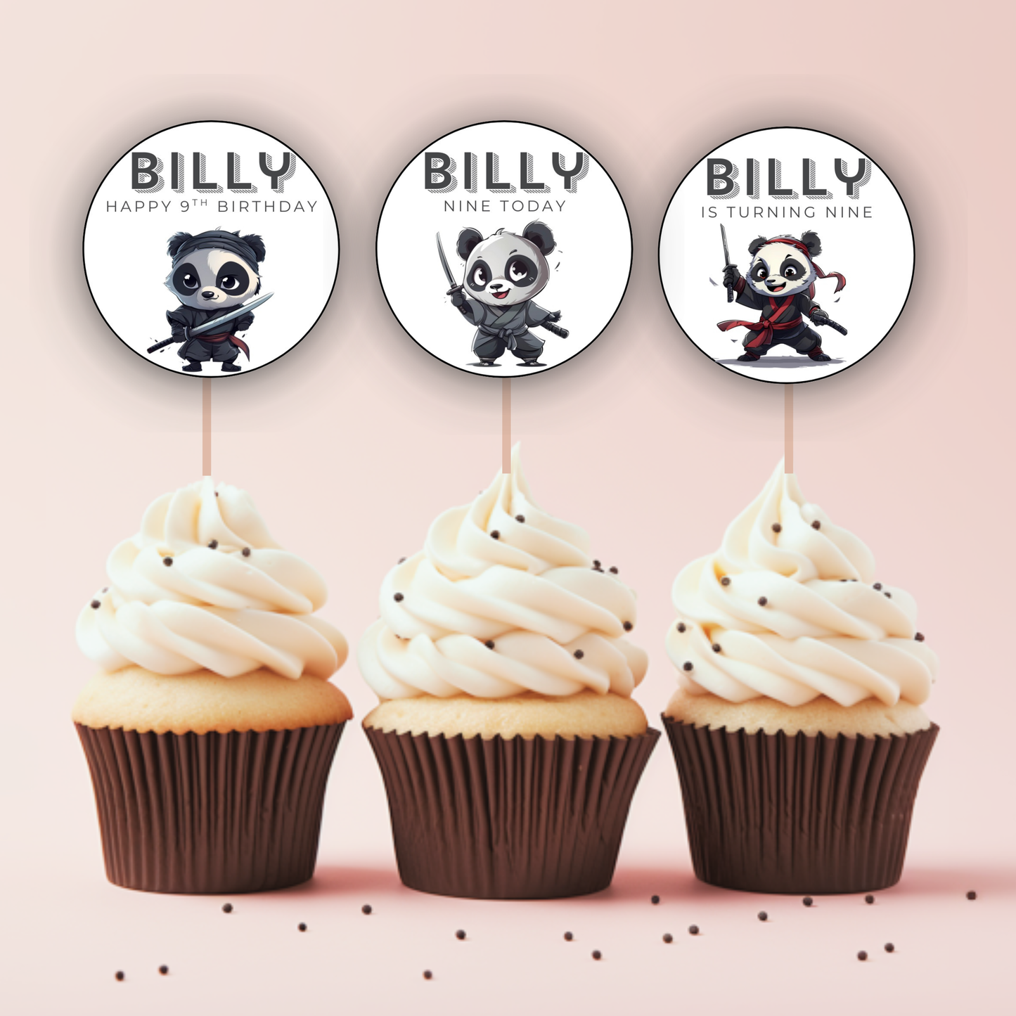 9th Birthday Cupcake Toppers Boy