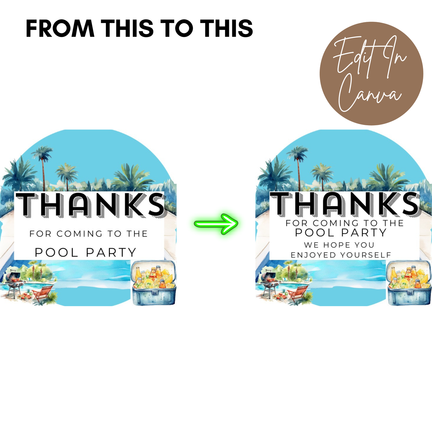 Pool Party Thank You Tags