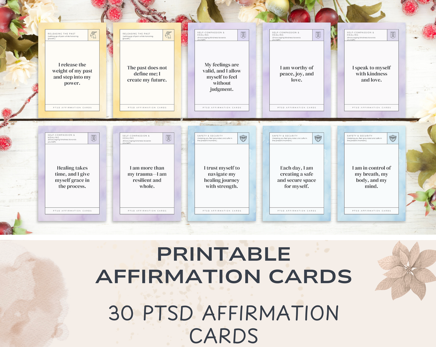 30 PTSD Affirmation Cards