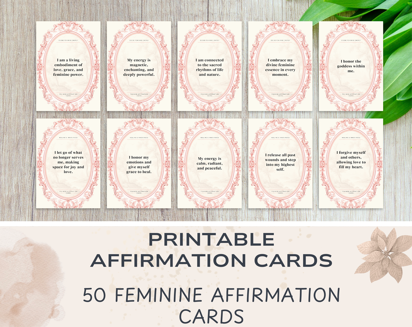 50 Feminine Affirmation Cards