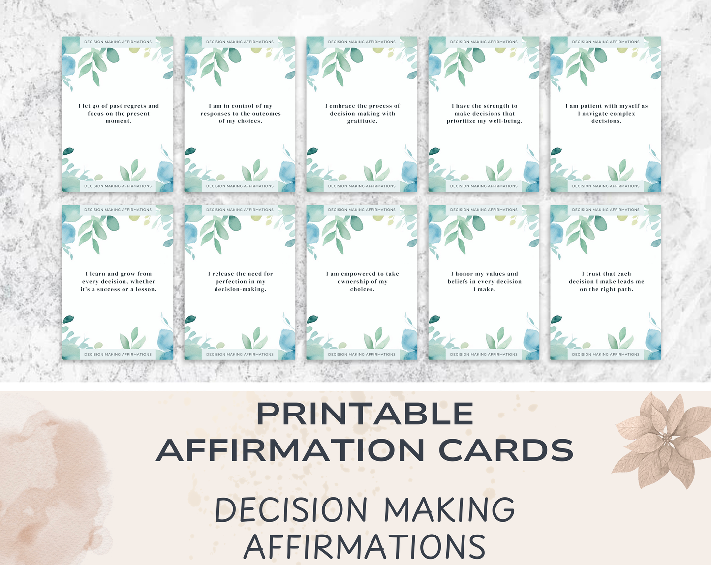 30 Decision Making Affirmation Cards