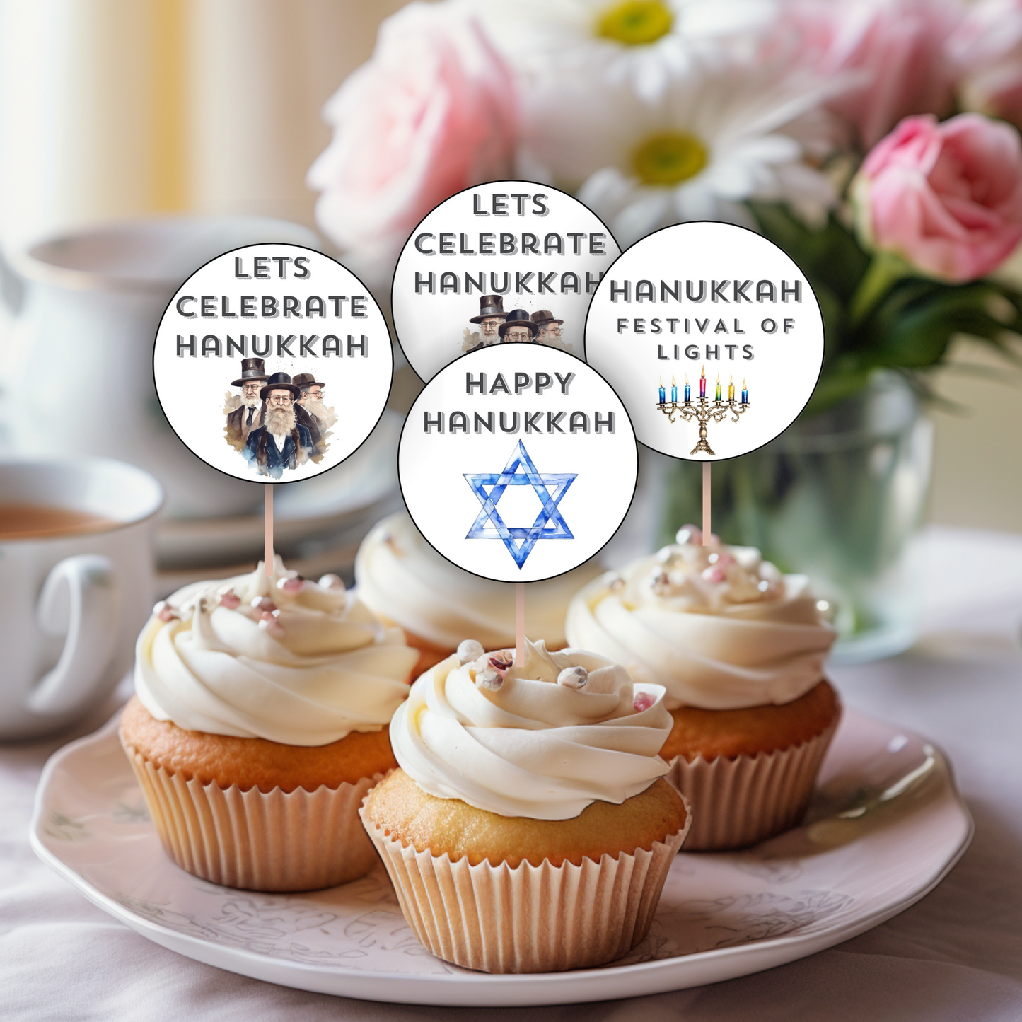 Hanukkah Cupcake Toppers