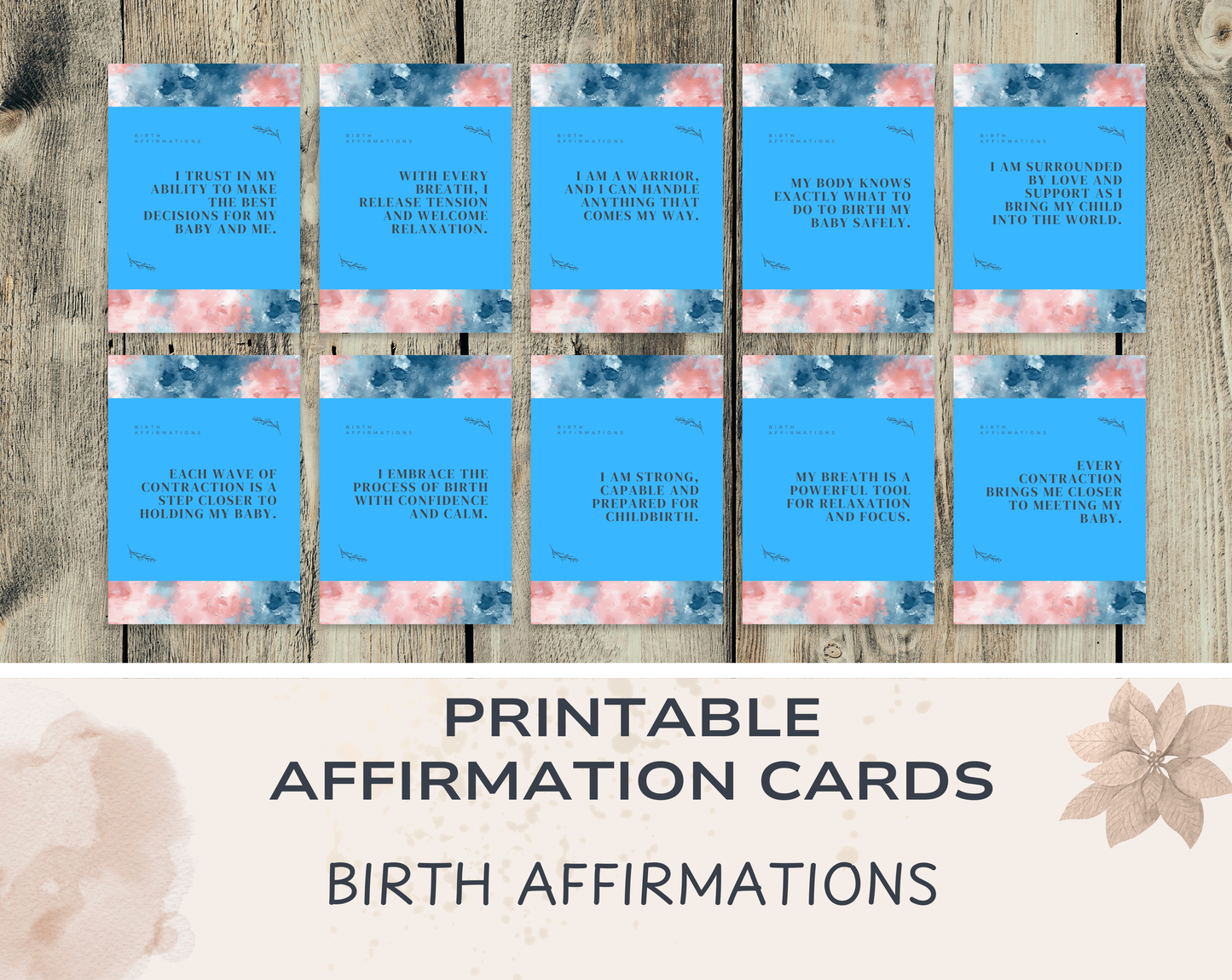 30 Birth Affirmation Cards