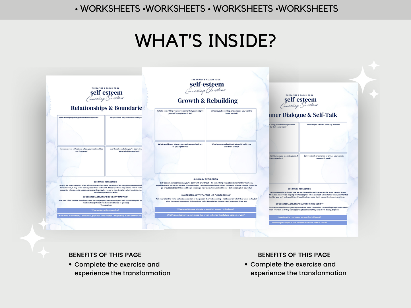 Self-Esteem Counselling  Questions