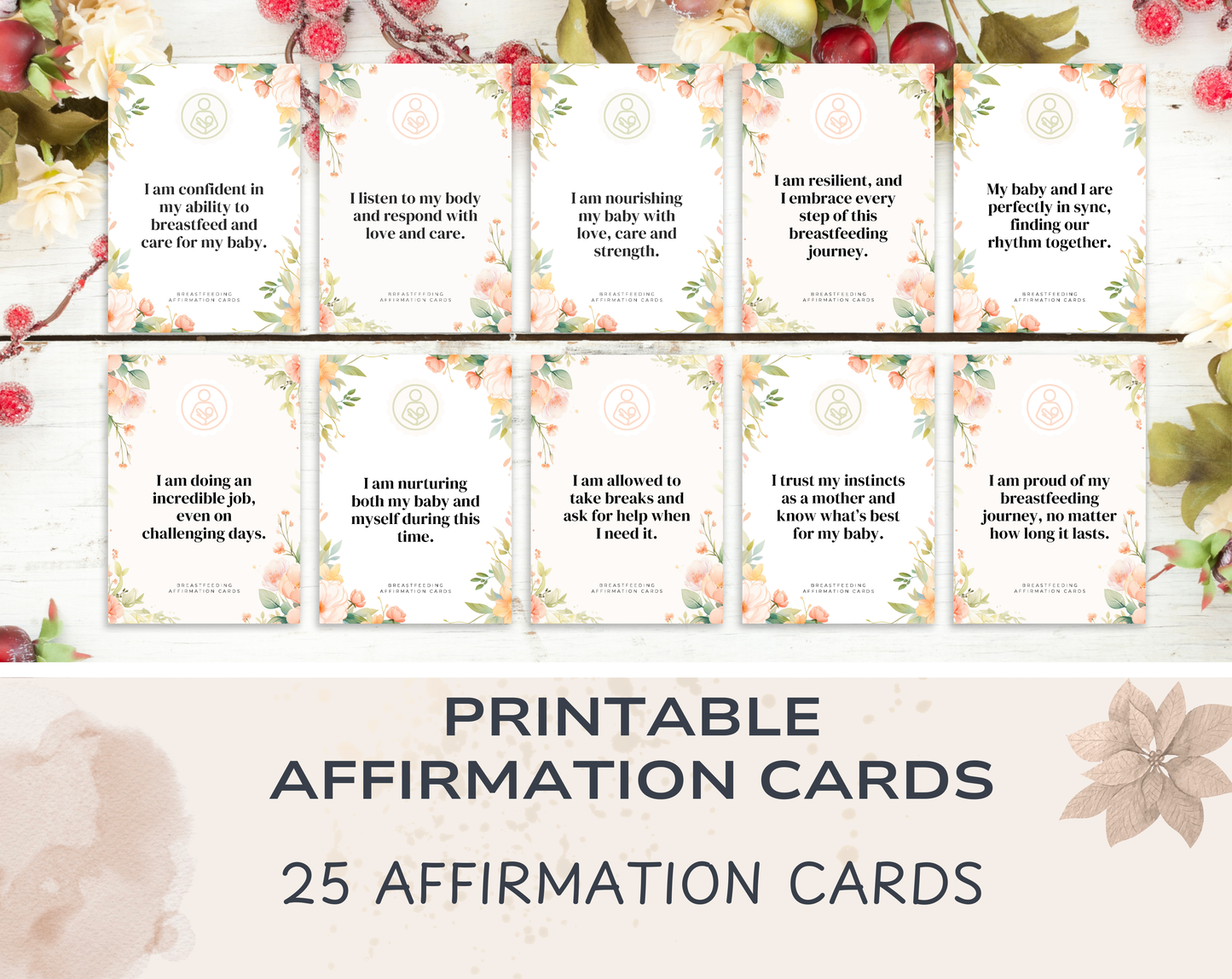 25 Breastfeeding Affirmation Cards