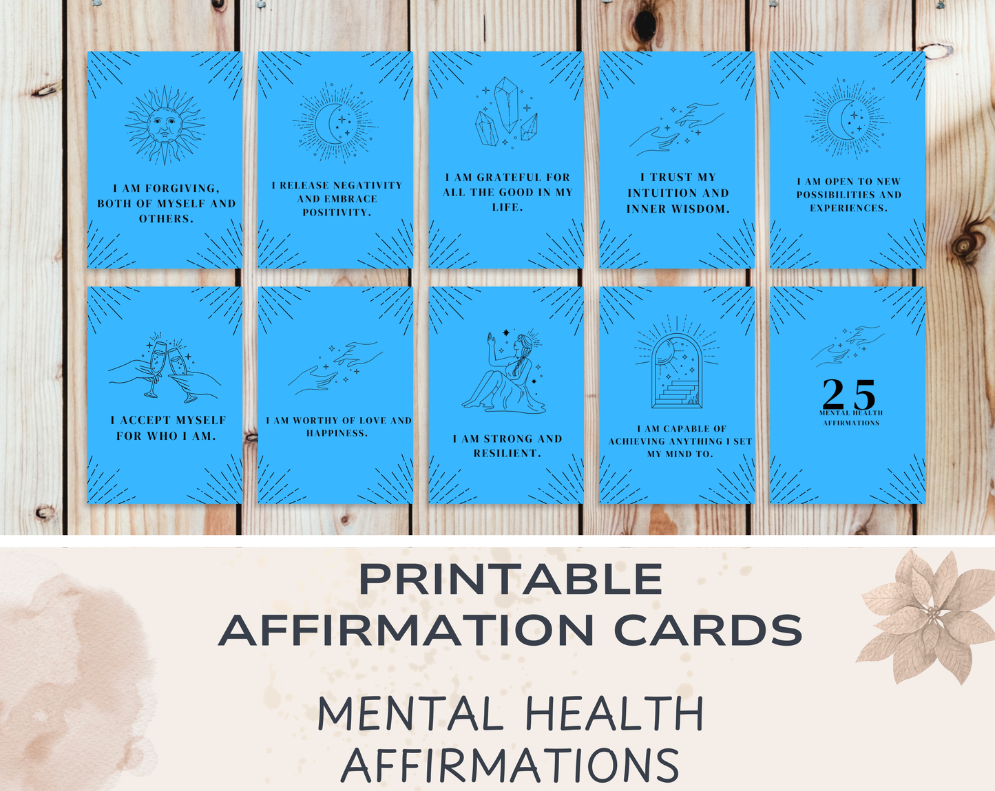 25 Mental Health Affirmation Cards