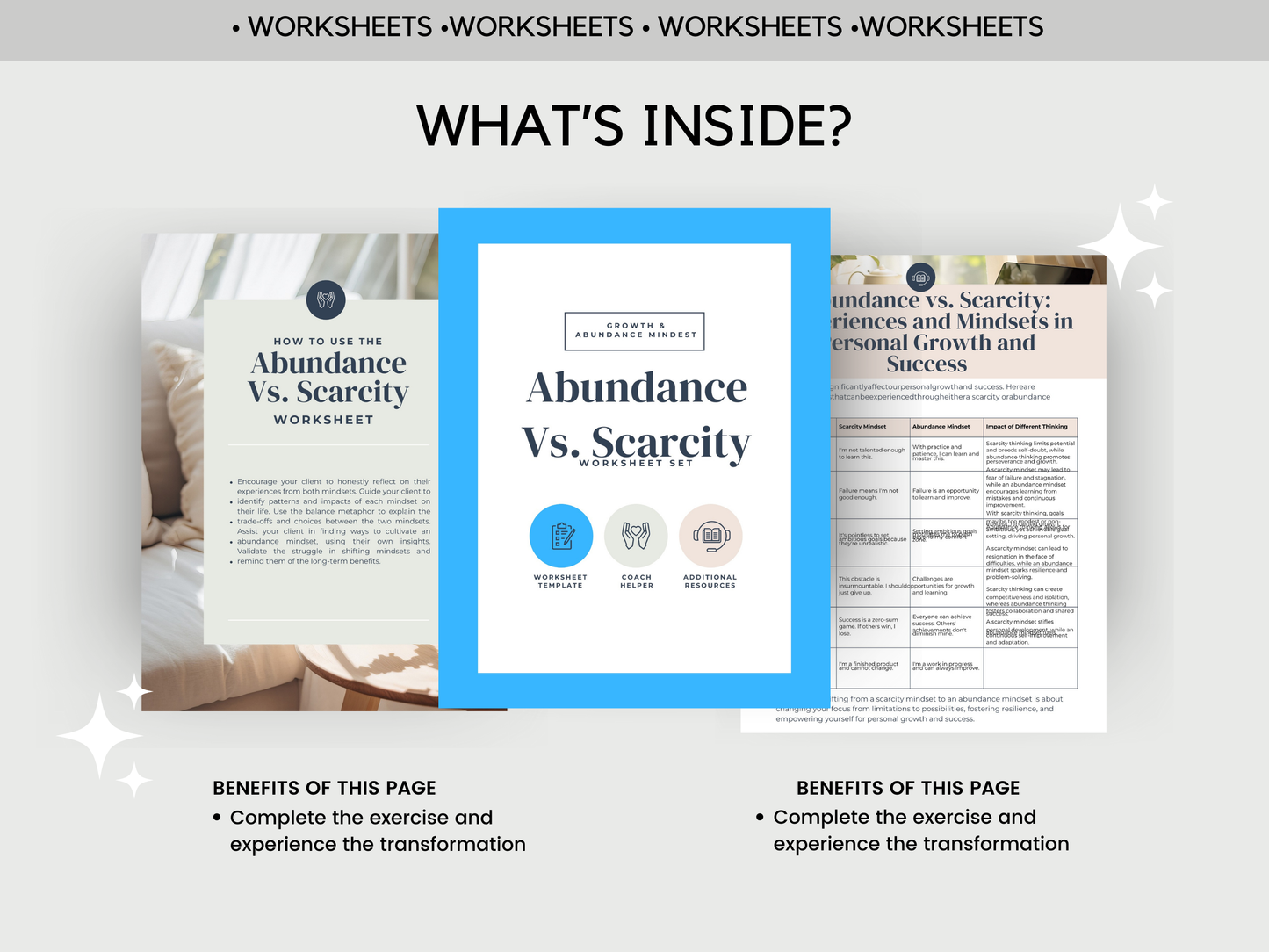 Abundance V Scarcity Worksheets