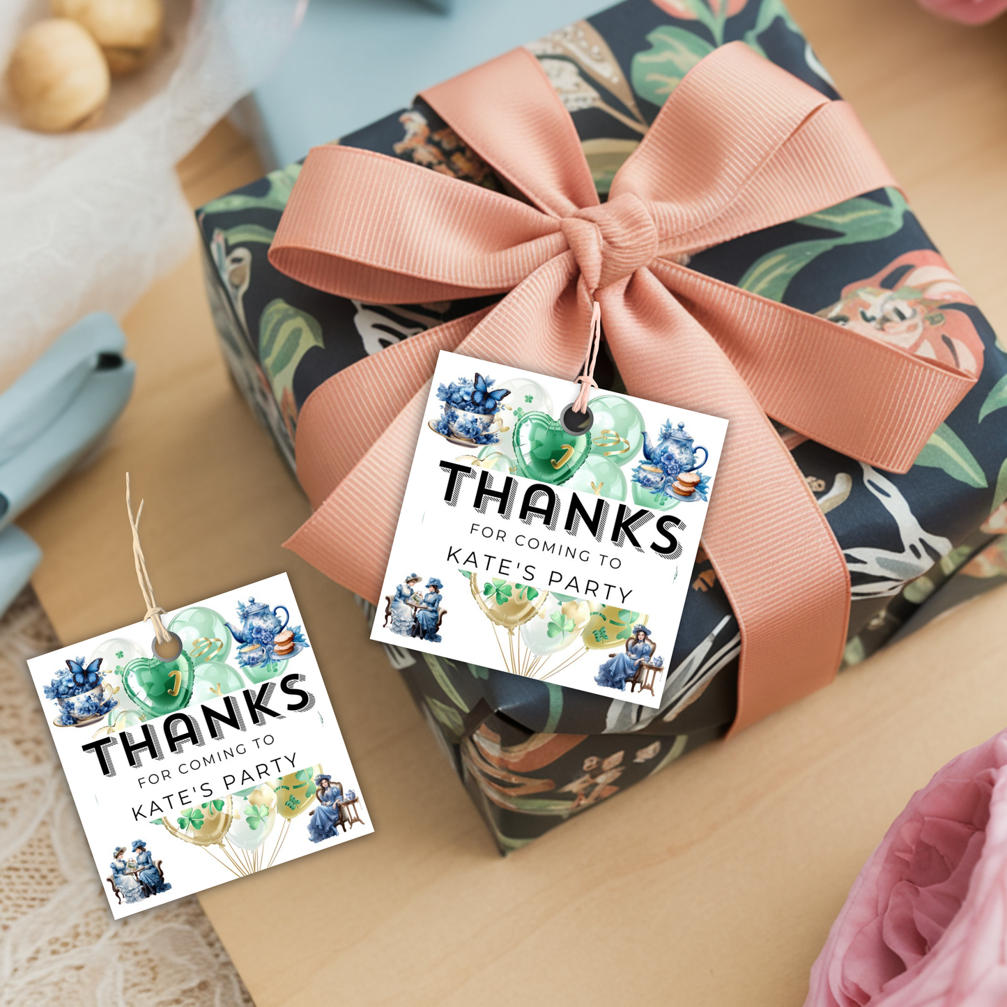80th Birthday Girl Thank You Tag