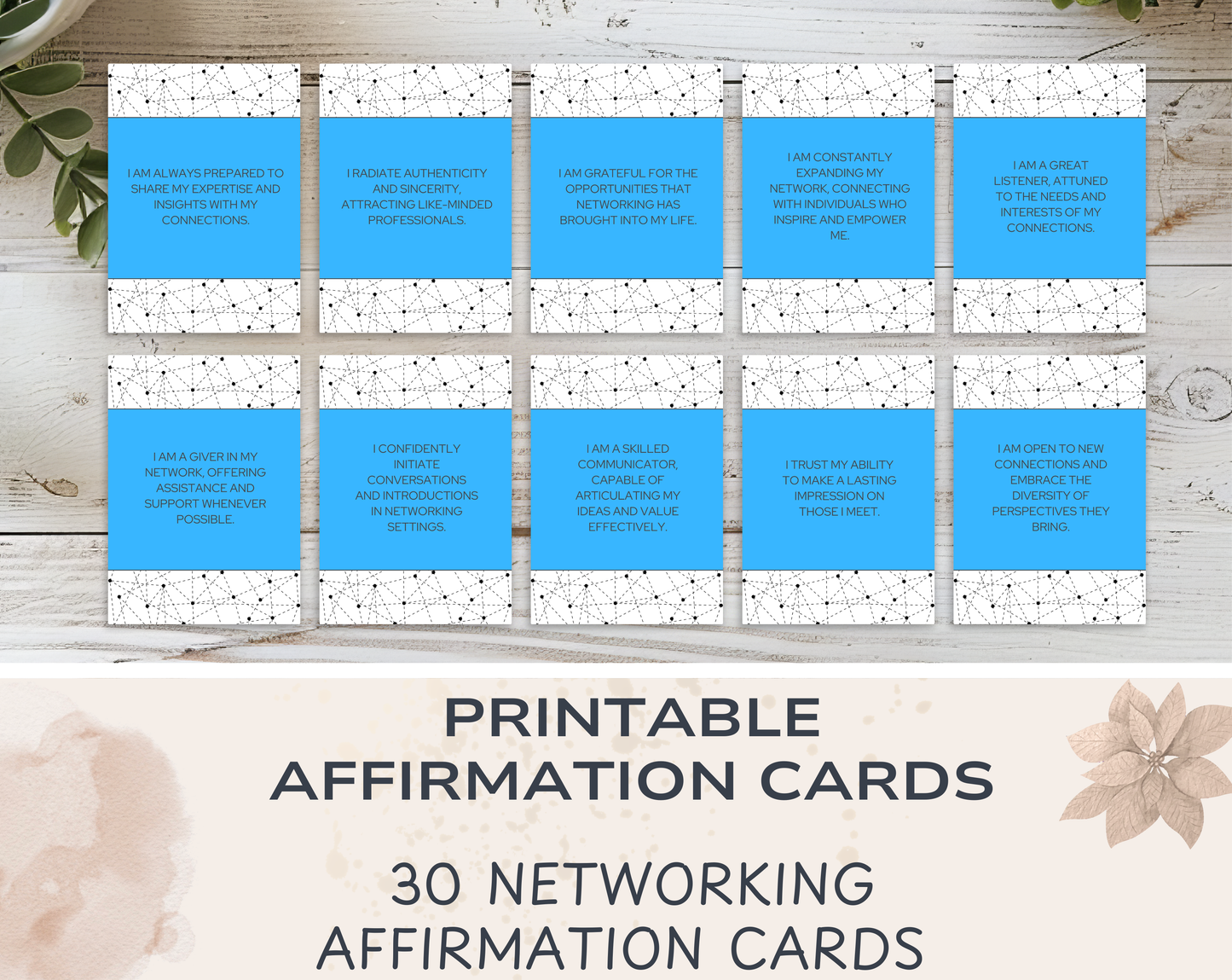 30 Networking Affirmation Cards