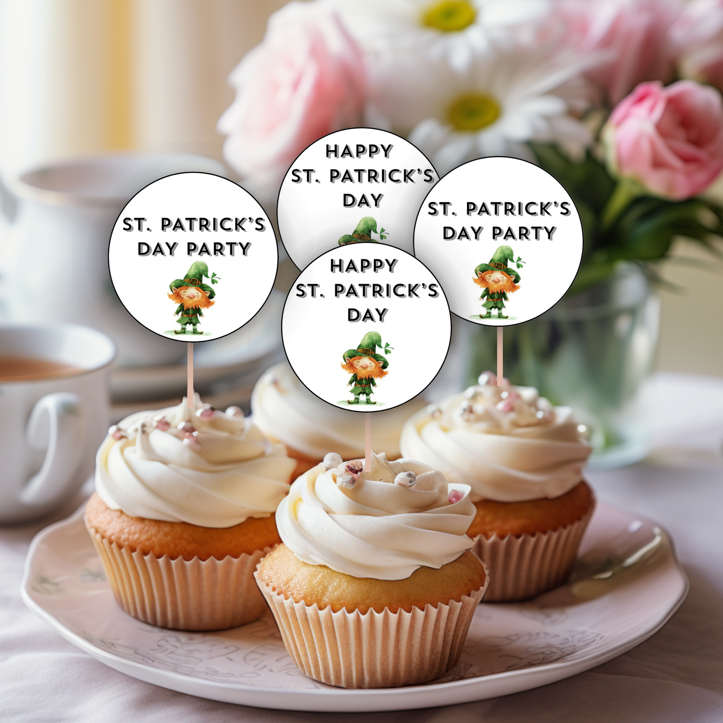 St Patrick's Day Cupcake Toppers