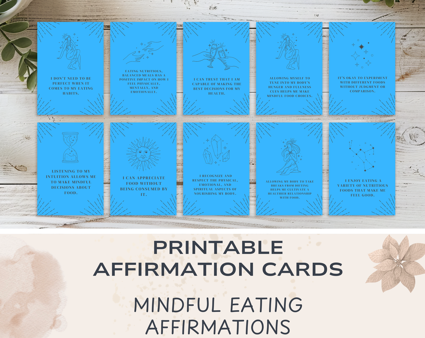 30 Mindful Eating Affirmation Cards