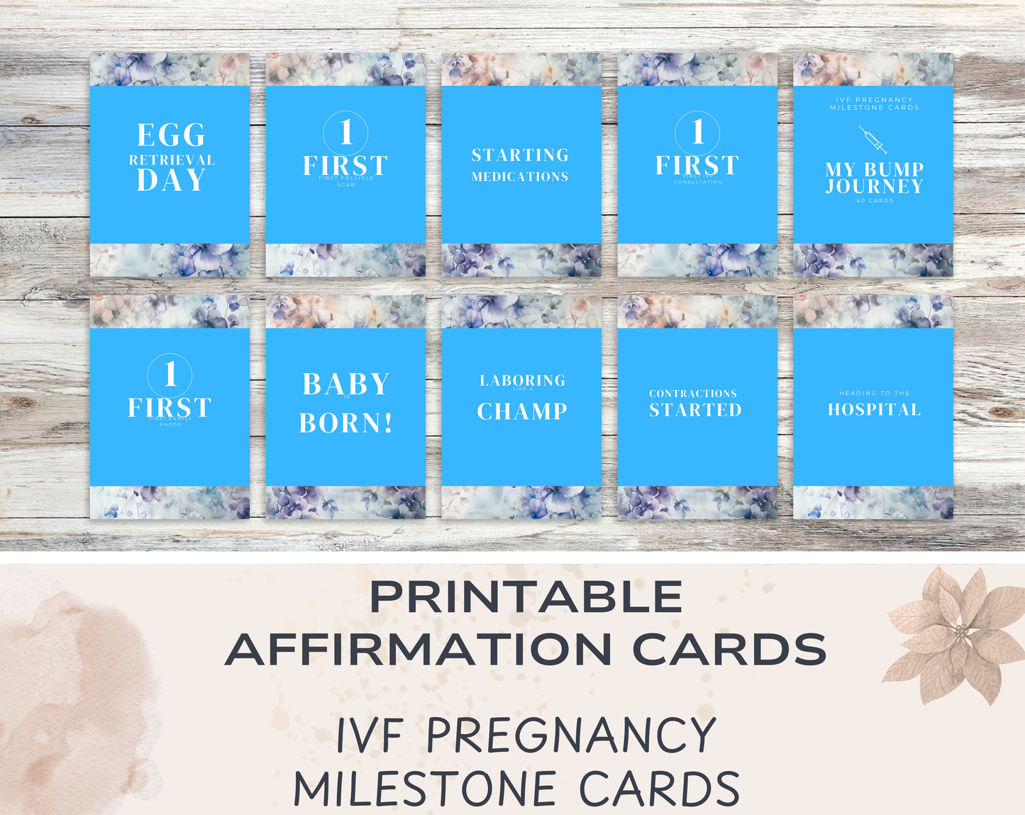 40 IVF Pregnancy Milestone Cards